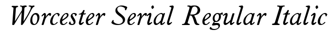 Worcester-Serial-Regular Italic