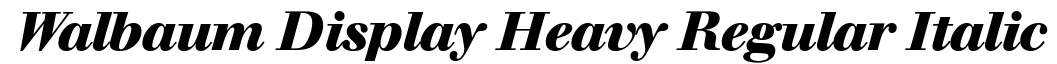 Walbaum Display Heavy-Regular Italic