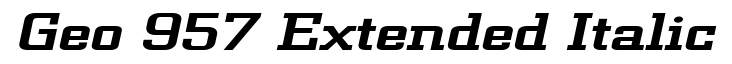 Geo 957 Extended Italic