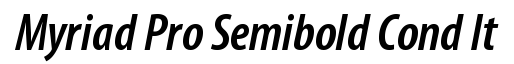 Myriad Pro Semibold Condensed Italic