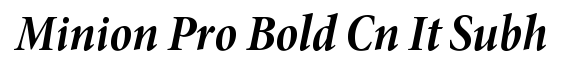 Minion Pro Bold Cond Italic Subhead