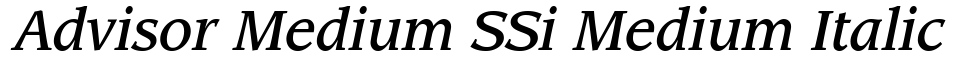 Advisor Medium SSi Medium Italic
