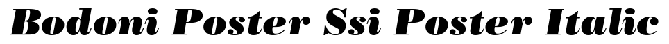 Bodoni Poster SSi Poster Italic