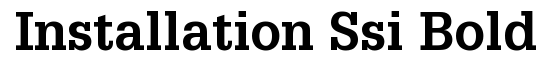 Installation SSi Bold