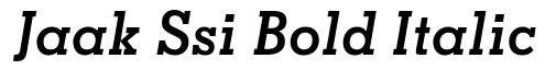 Jaak SSi Bold Italic