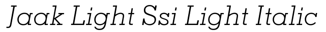 Jaak Light SSi Light Italic
