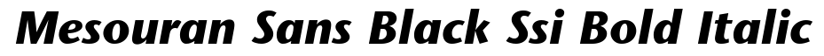 Mesouran Sans Black SSi Bold Italic