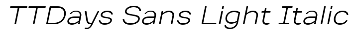 TTDays Sans-Light Italic