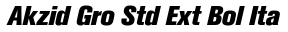Akzidenz-Grotesk Std Extra Bld It