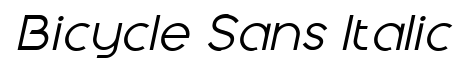 Bicycle_Sans Italic