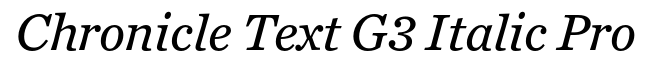 Chronicle Text G3 Italic