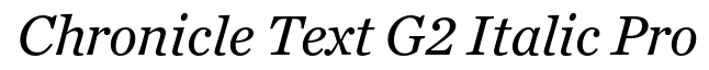 Chronicle Text G2 Italic