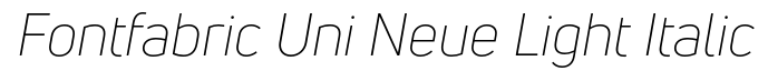 Uni Neue Light Italic