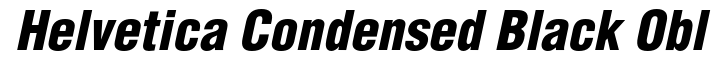 Helvetica Condensed Black Oblique