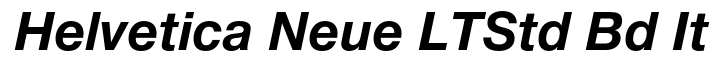 Helvetica Neue LT Std 76 Bold Italic