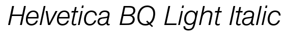 Helvetica* Light Italic