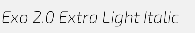 Exo 2.0 Extra Light Italic