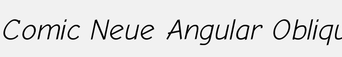 Comic Neue Angular Oblique