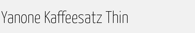 Yanone Kaffeesatz Thin