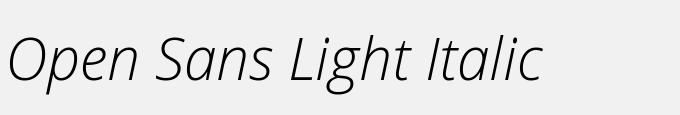 Open Sans Light Italic