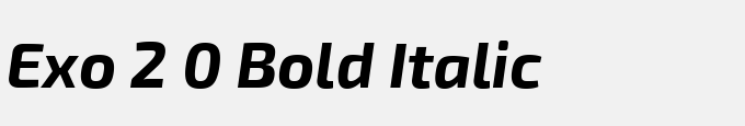 Exo 2.0 Bold Italic