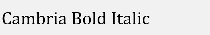 Cambria Bold Italic