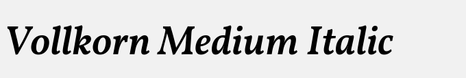 Vollkorn Medium Italic