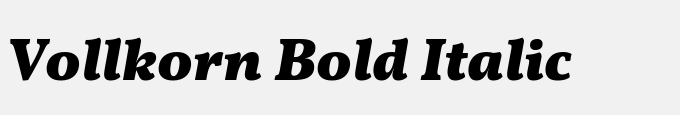 Vollkorn Bold Italic