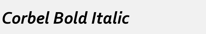 Corbel Bold Italic