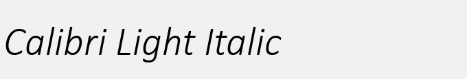 Calibri Light Italic