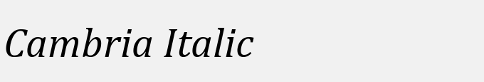 Cambria Italic