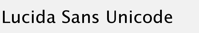 Lucida Sans Unicode