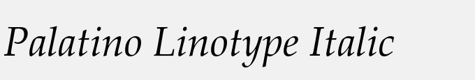 Palatino Linotype Italic