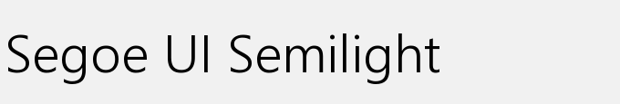 Segoe UI Semilight