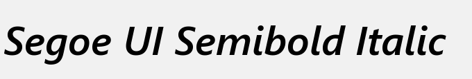 Segoe UI Semibold Italic