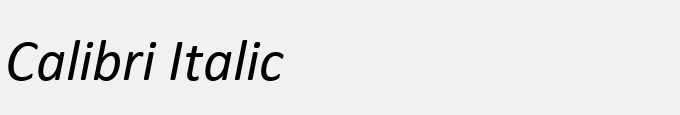 Calibri Italic