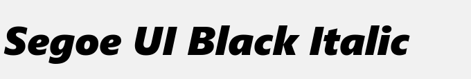 Segoe UI Black Italic