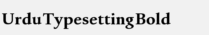 Urdu Typesetting Bold