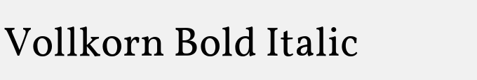 Vollkorn Bold Italic