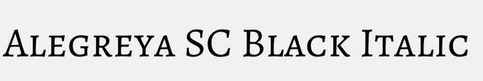 Alegreya SC Black Italic