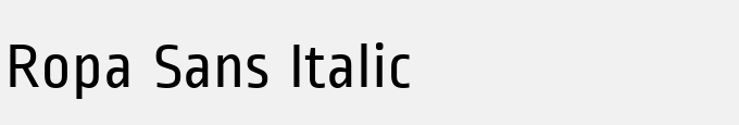 Ropa Sans Italic