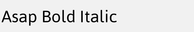 Asap Bold Italic
