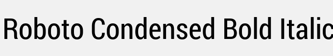 Roboto Condensed Bold Italic