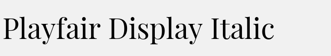 Playfair Display Italic