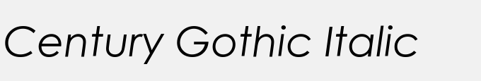 Century Gothic Italic