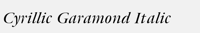 Cyrillic Garamond Italic