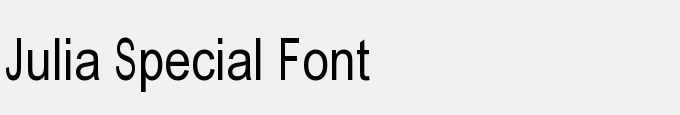 Julia Special Font