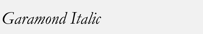 Garamond Italic