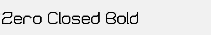 Zero Closed Bold