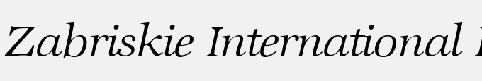 Zabriskie International Light-Regular Italic